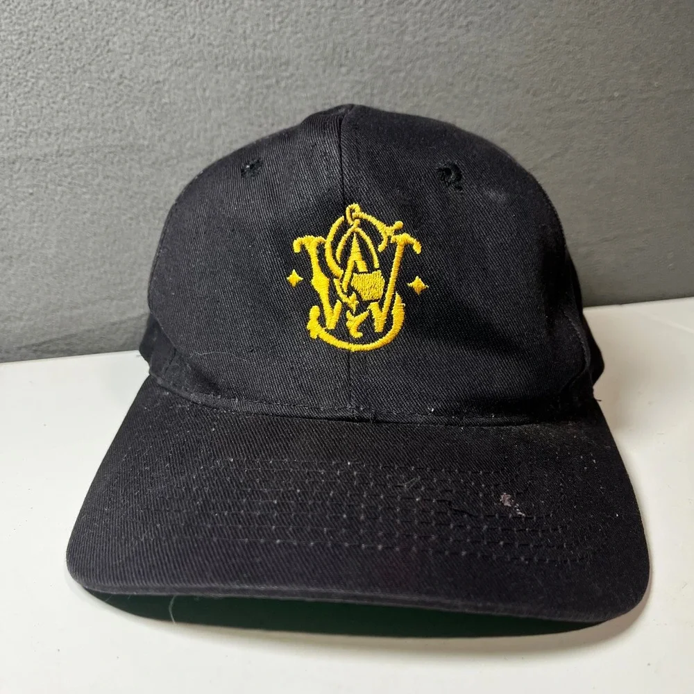 Smith & Wesson Hat Mens Black Gold Logo Snapback Baseball Cap Vintage KC Tag